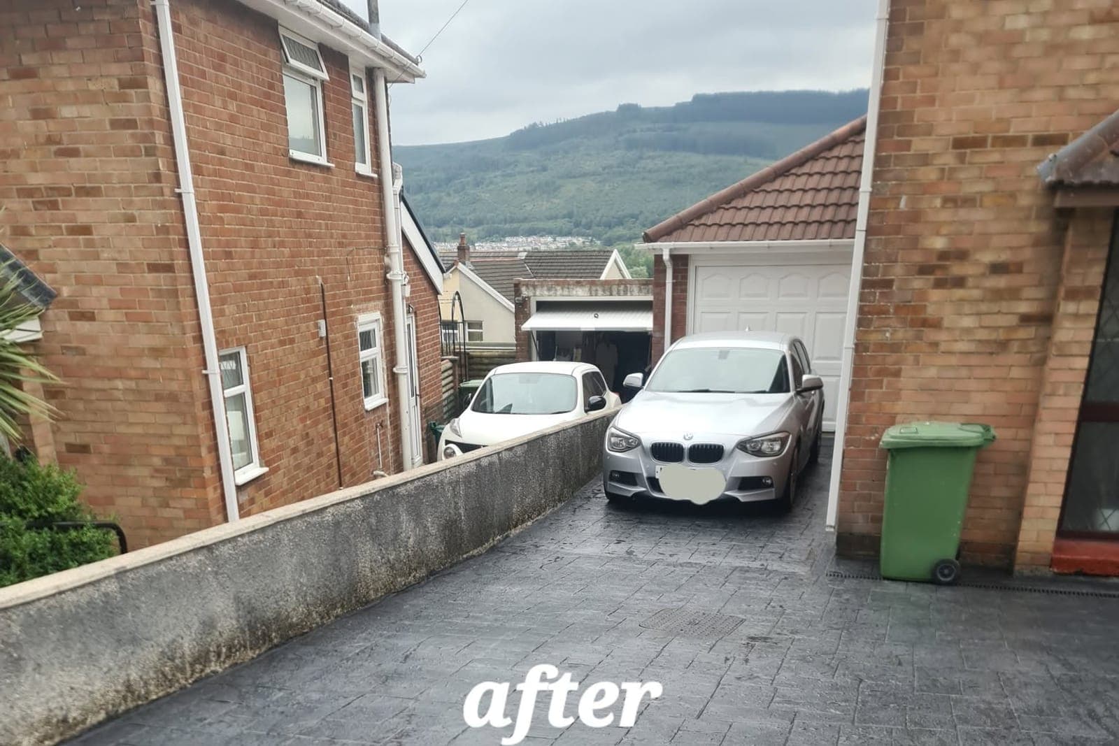 Printed Concrete Driveway & Wall — Driveways by CVA in Aberdare