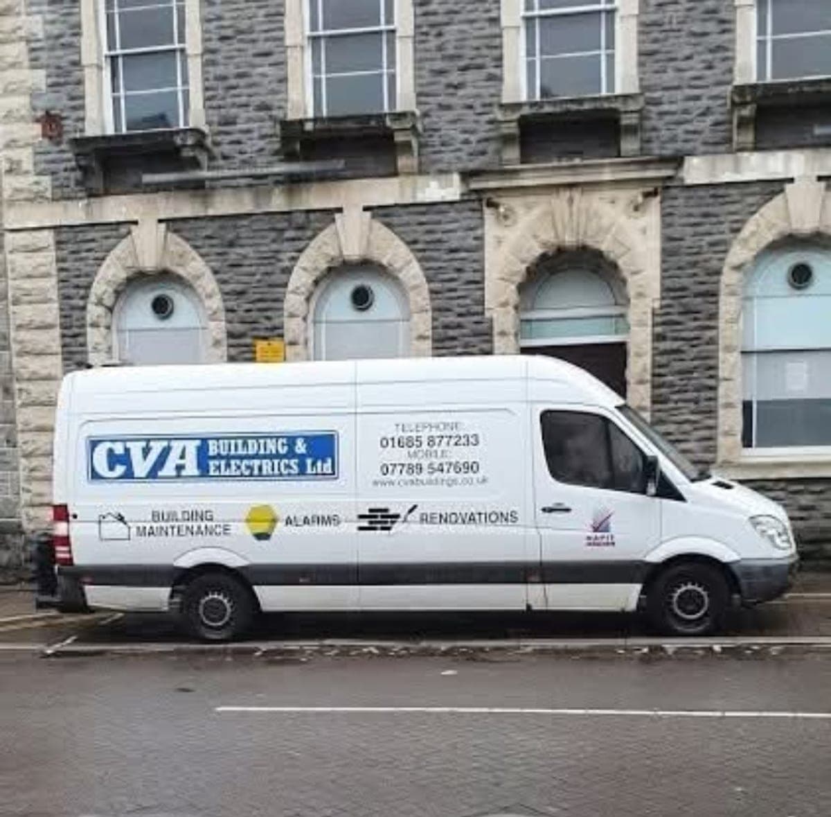 The CVA Building and Electrical van in Aberdare